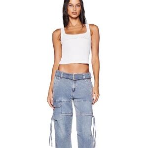 Women's Blue Denim Cargo Jeans